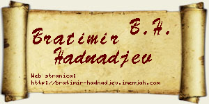 Bratimir Hadnađev vizit kartica